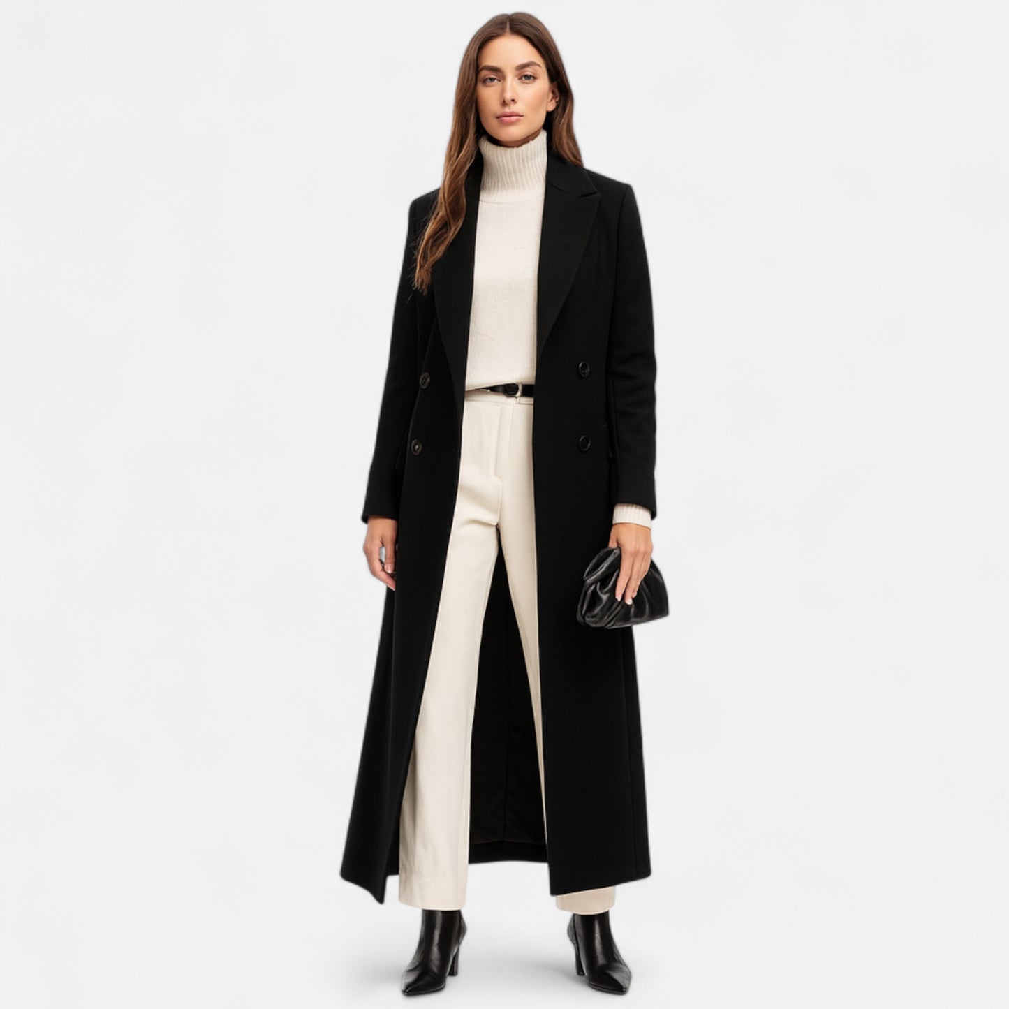 Oldmonchester | Women’s Longline Wool-Blend Coat – Timeless Elegance, Modern Poise