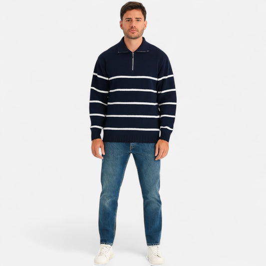 Oldmonchester | Men’s Retro Half-Zip Sweater – Vintage Heritage, Modern Refinement