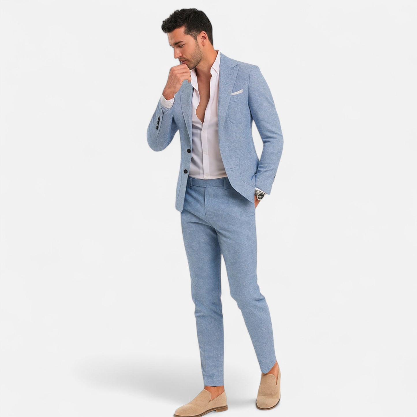 Oldmonchester | Men’s Linen Suit – Modern Elegance, Refined Lightweight Style