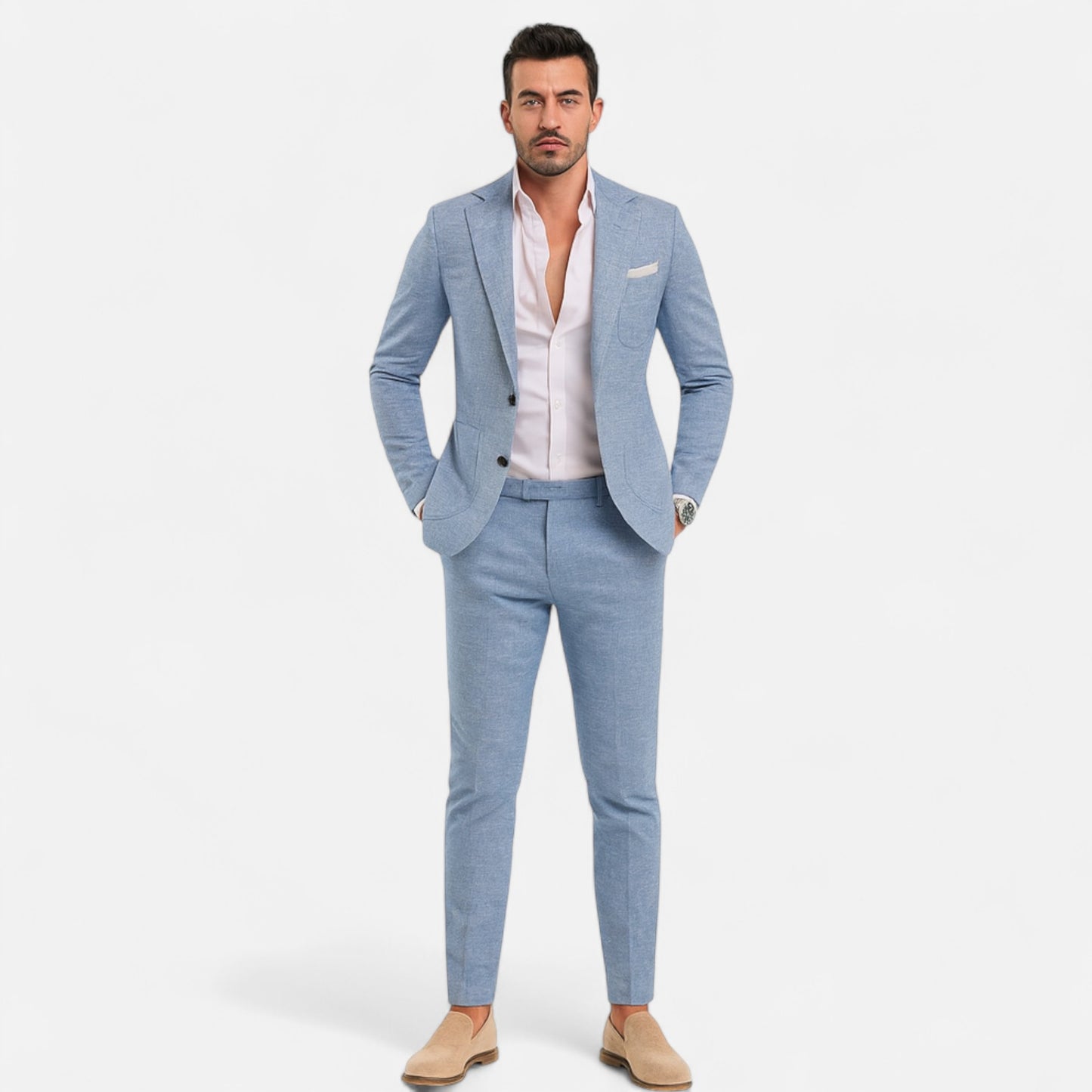 Oldmonchester | Men’s Linen Suit – Modern Elegance, Refined Lightweight Style