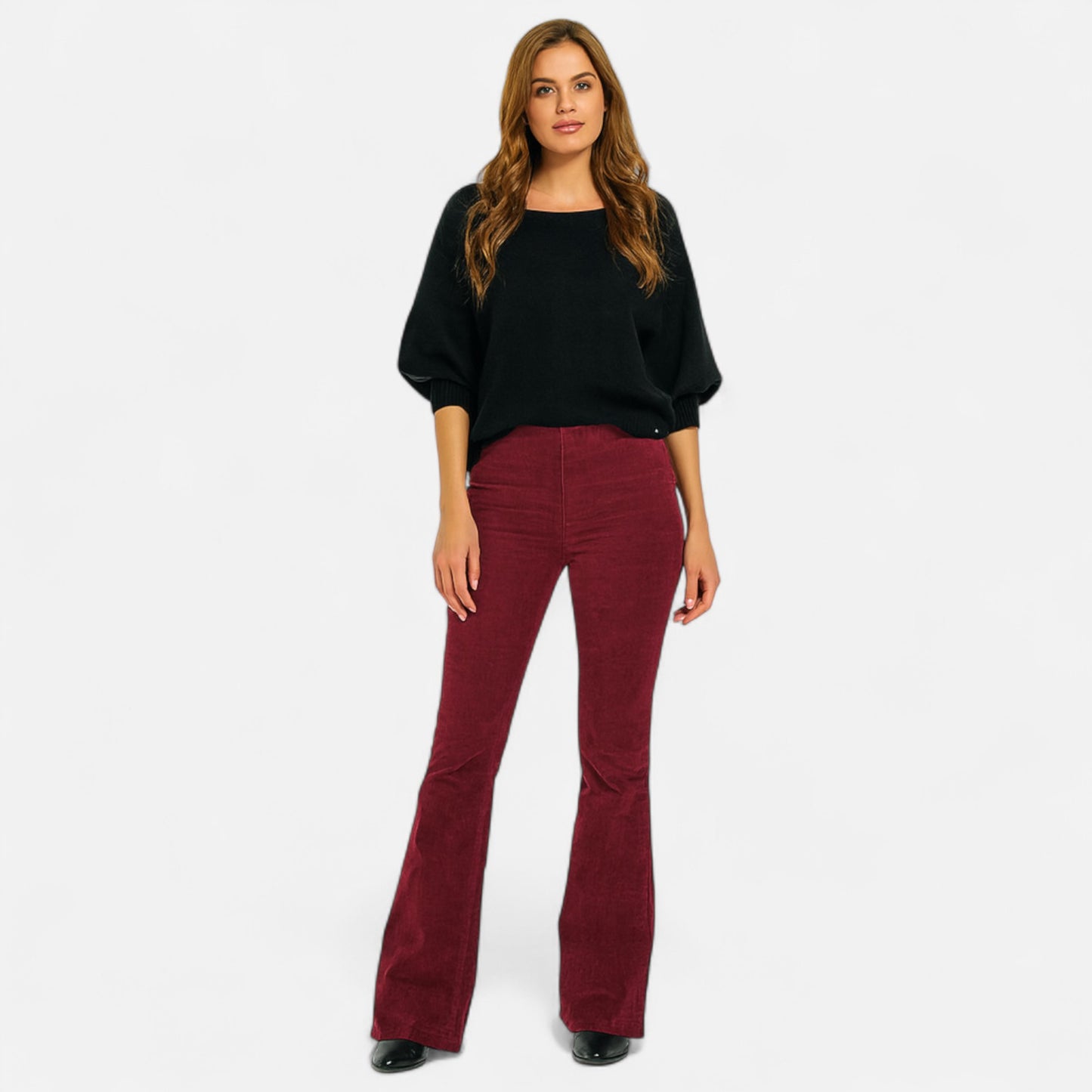 Oldmonchester | Women’s High-Waist Flare Trousers – Timeless Style, Refined Silhouette