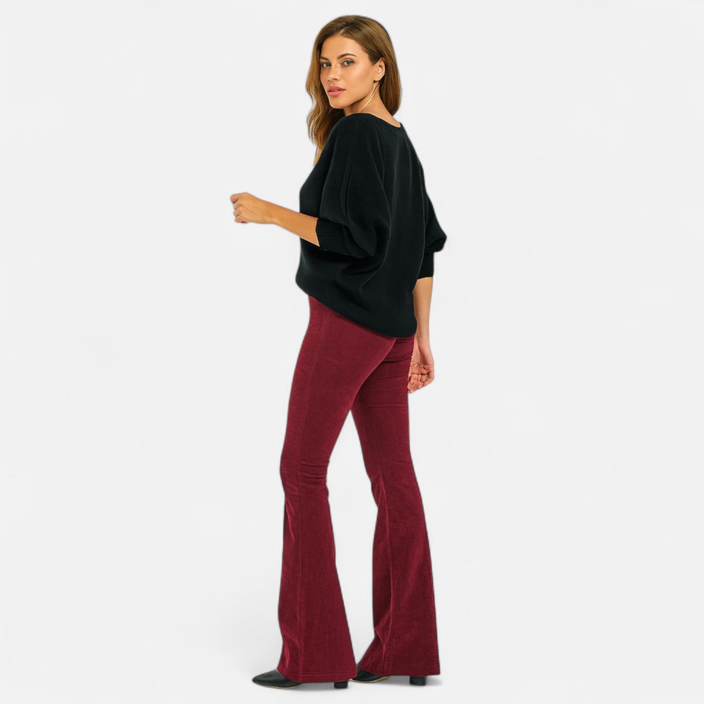 Oldmonchester | Women’s High-Waist Flare Trousers – Timeless Style, Refined Silhouette