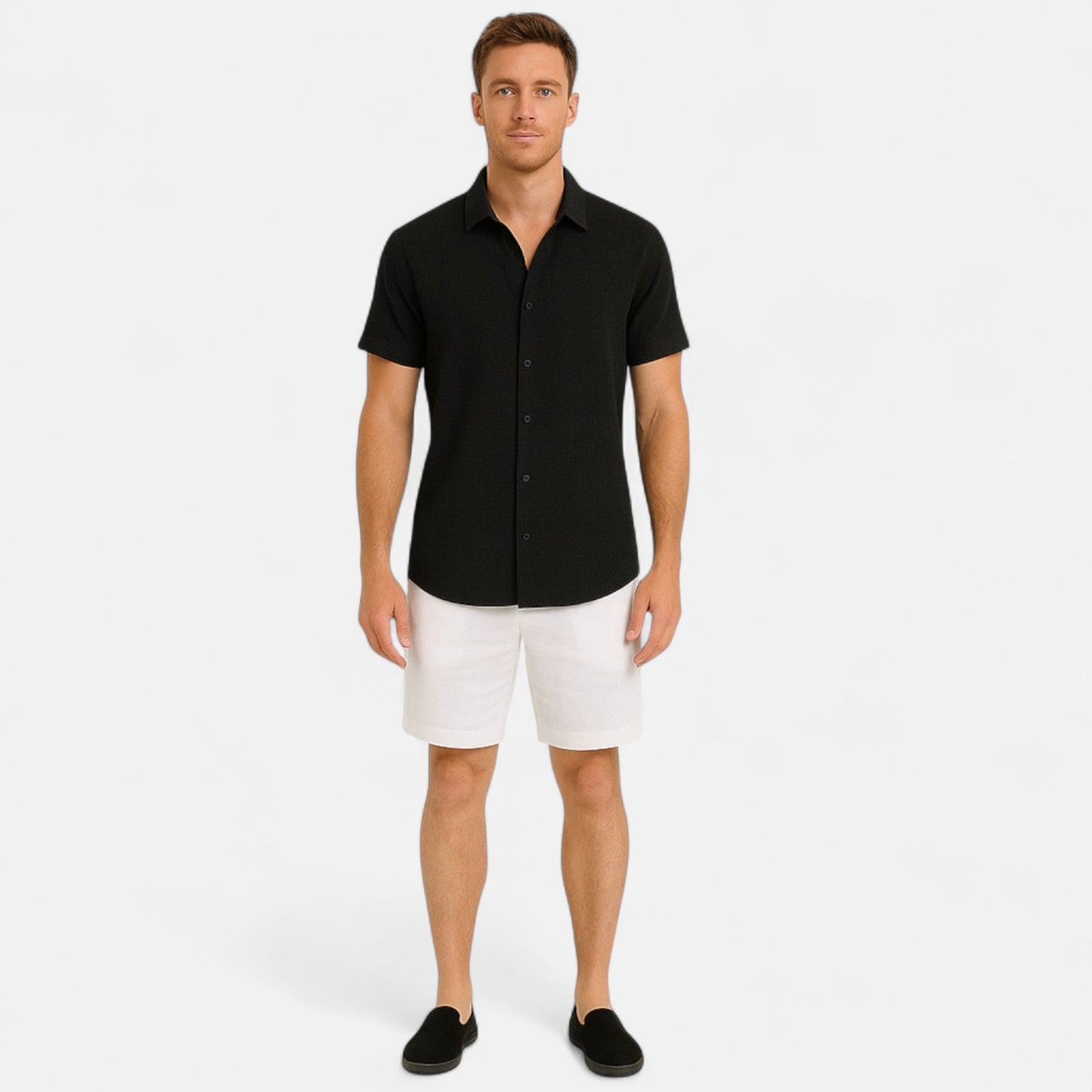 Old Monchester | Men’s Linen Short Sleeve Polo – Lightweight Sophistication, Summer Refinement