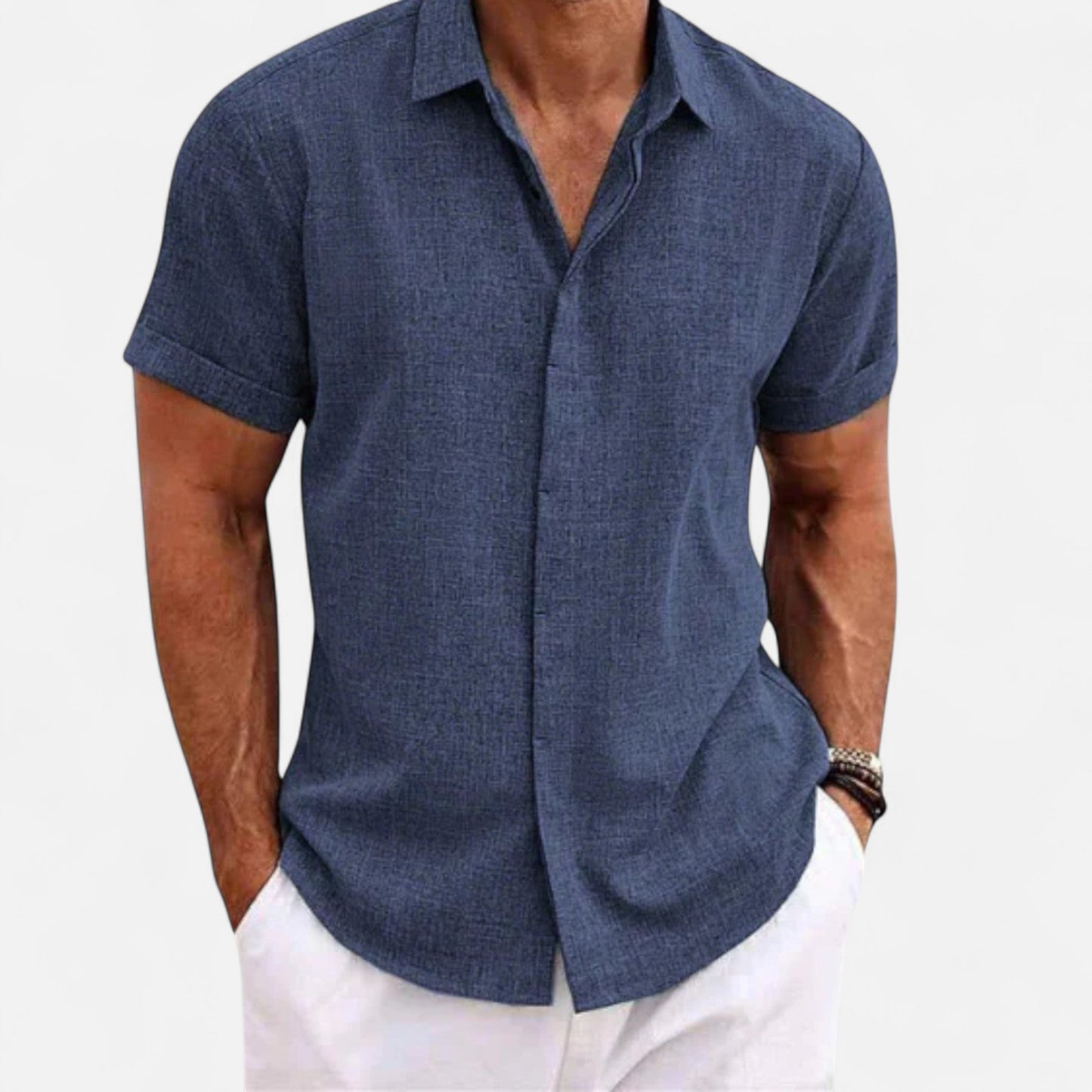 Old Monchester | Men’s Linen Short Sleeve Polo – Lightweight Sophistication, Summer Refinement