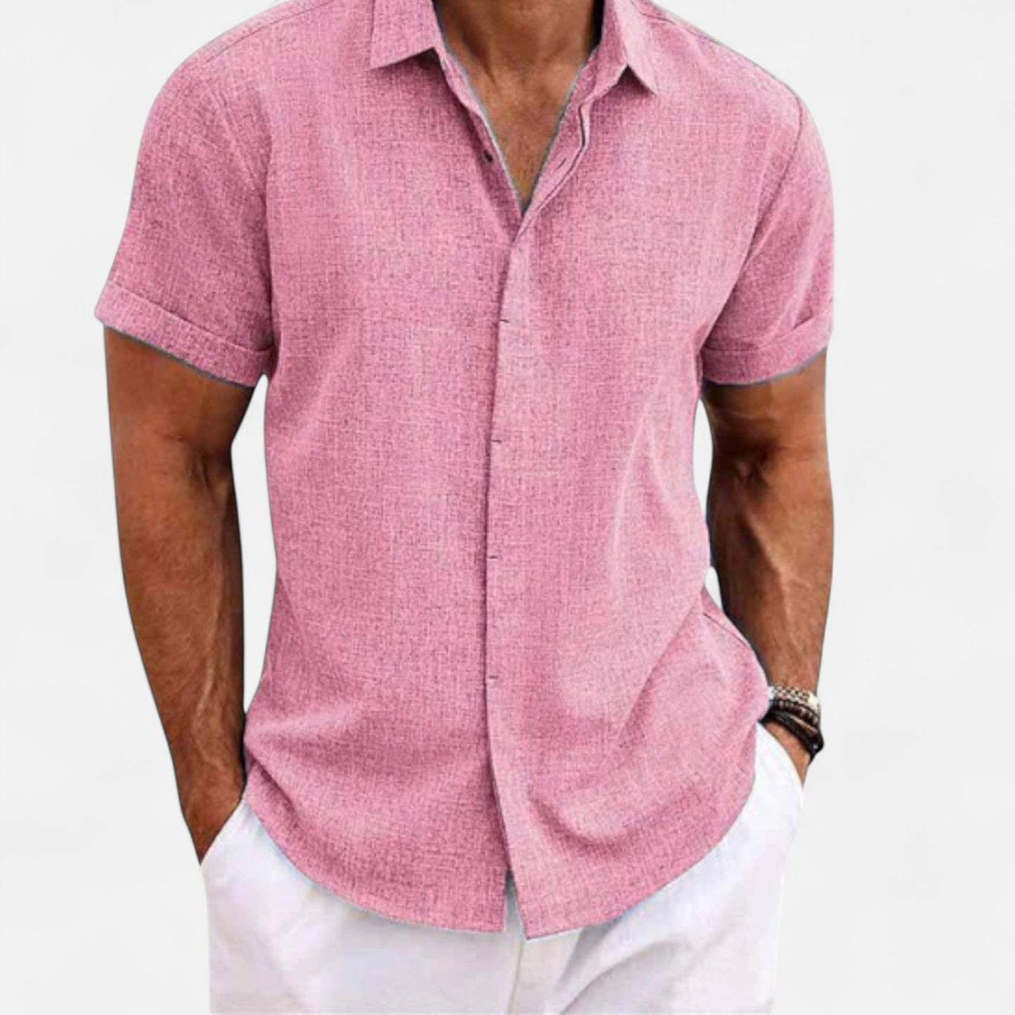 Old Monchester | Men’s Linen Short Sleeve Polo – Lightweight Sophistication, Summer Refinement