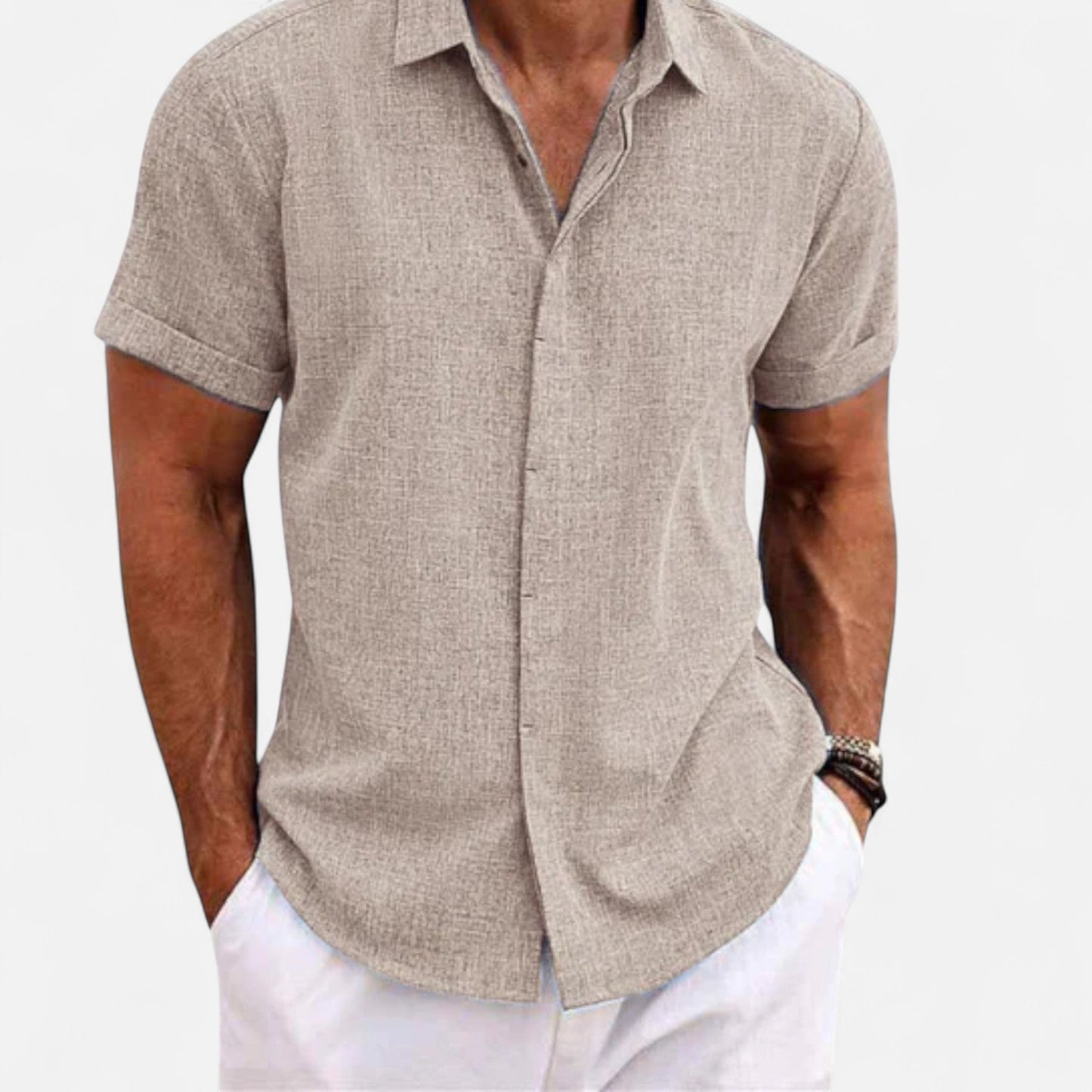 Old Monchester | Men’s Linen Short Sleeve Polo – Lightweight Sophistication, Summer Refinement