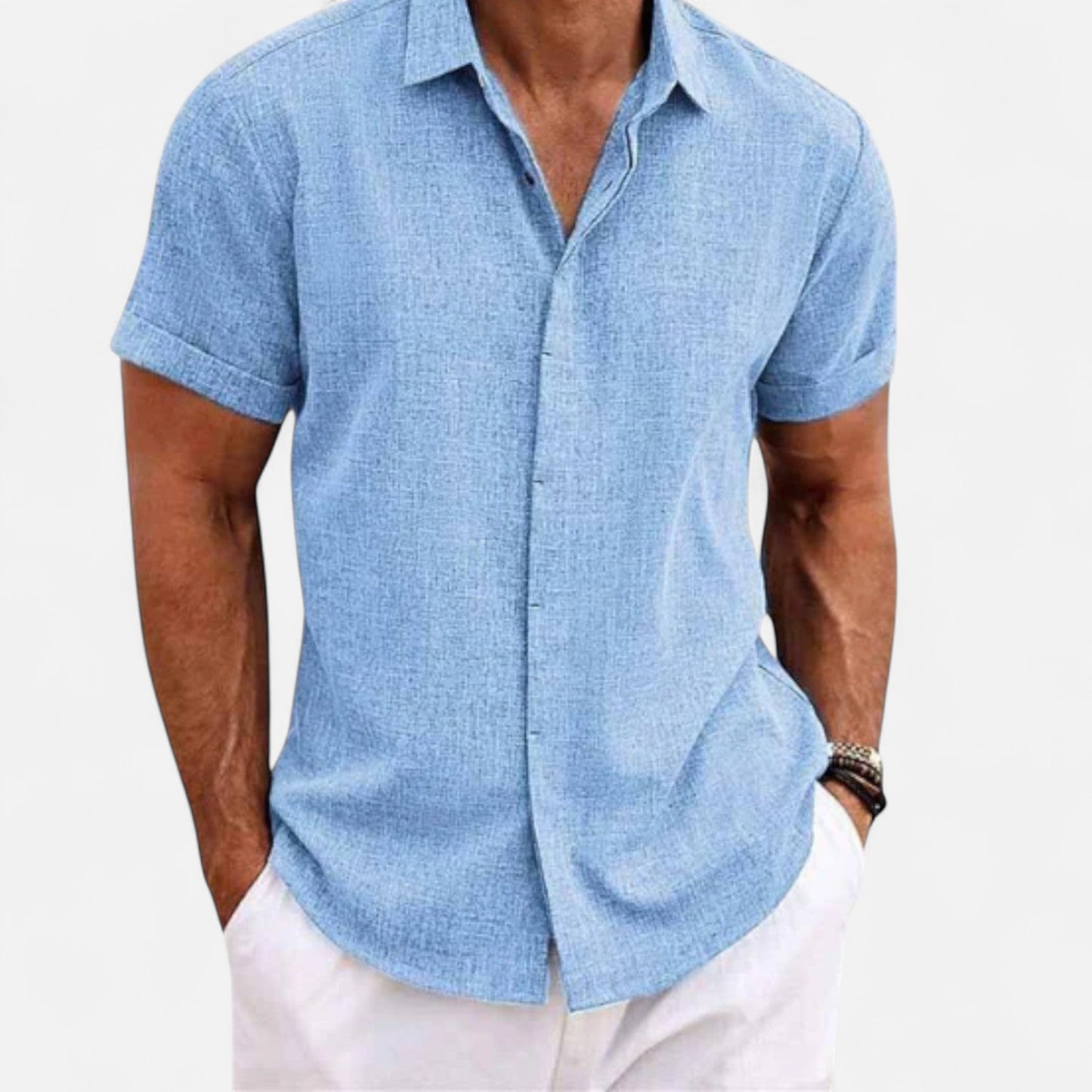 Old Monchester | Men’s Linen Short Sleeve Polo – Lightweight Sophistication, Summer Refinement