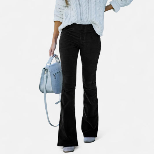 Oldmonchester | Women’s High-Waist Flare Trousers – Timeless Style, Refined Silhouette