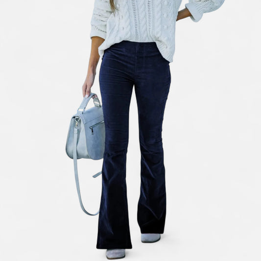 Oldmonchester | Women’s High-Waist Flare Trousers – Timeless Style, Refined Silhouette