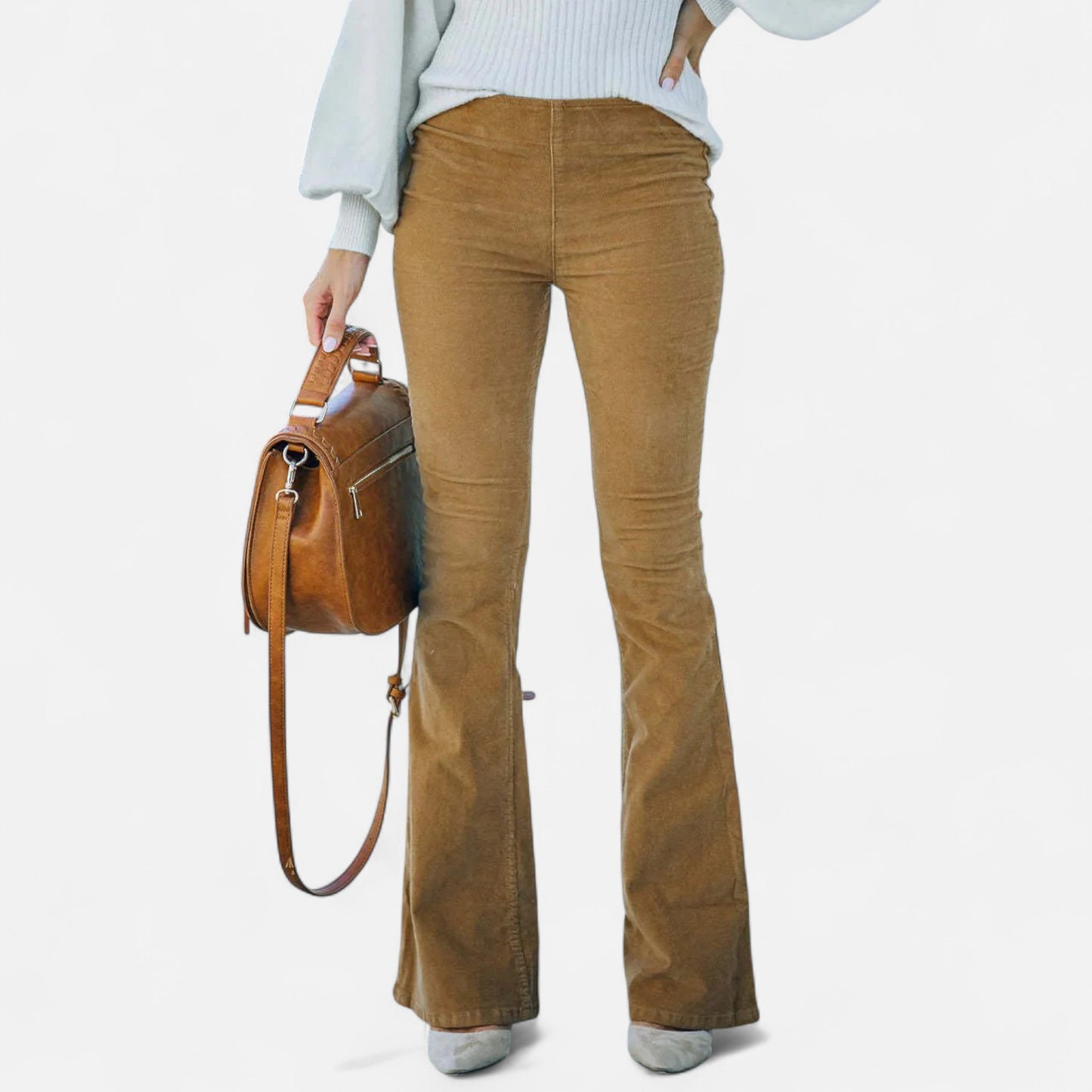 Oldmonchester | Women’s High-Waist Flare Trousers – Timeless Style, Refined Silhouette