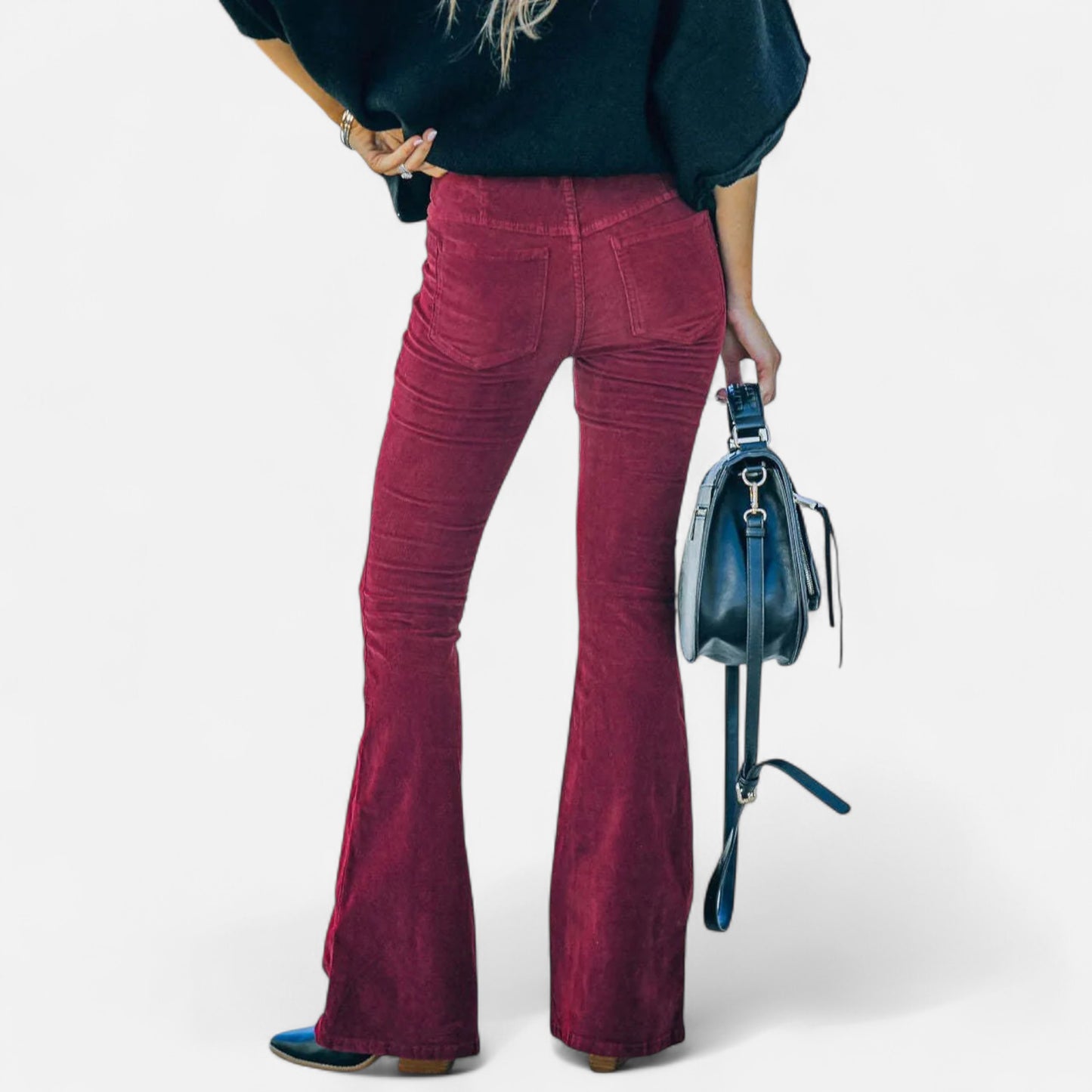 Oldmonchester | Women’s High-Waist Flare Trousers – Timeless Style, Refined Silhouette
