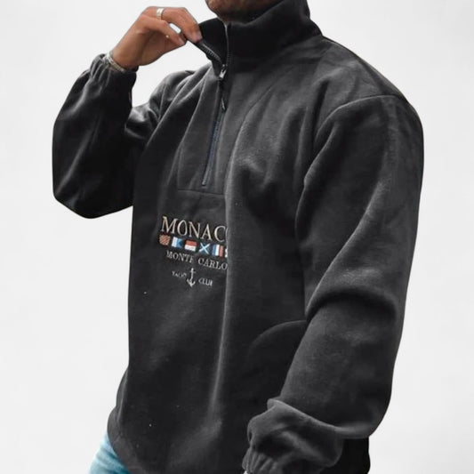 Oldmonchester | Men’s Monaco Half-Zip Sweater – Timeless Elegance, Refined Comfort