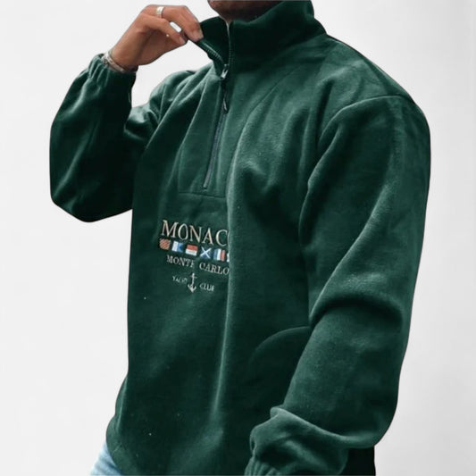 Oldmonchester | Men’s Monaco Half-Zip Sweater – Timeless Elegance, Refined Comfort