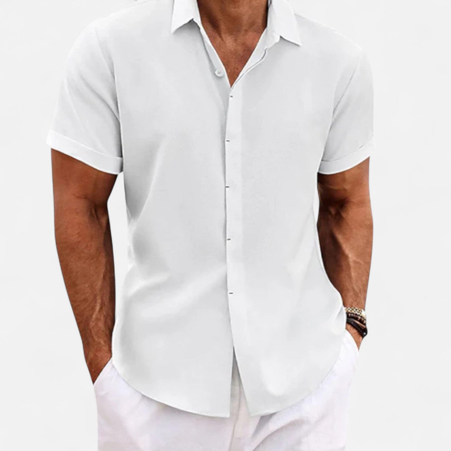 Old Monchester | Men’s Linen Short Sleeve Polo – Lightweight Sophistication, Summer Refinement