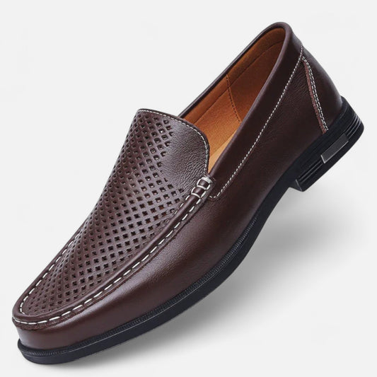 Old Monchester | Men’s Leather Slip-On Loafers – Timeless Formal Elegance