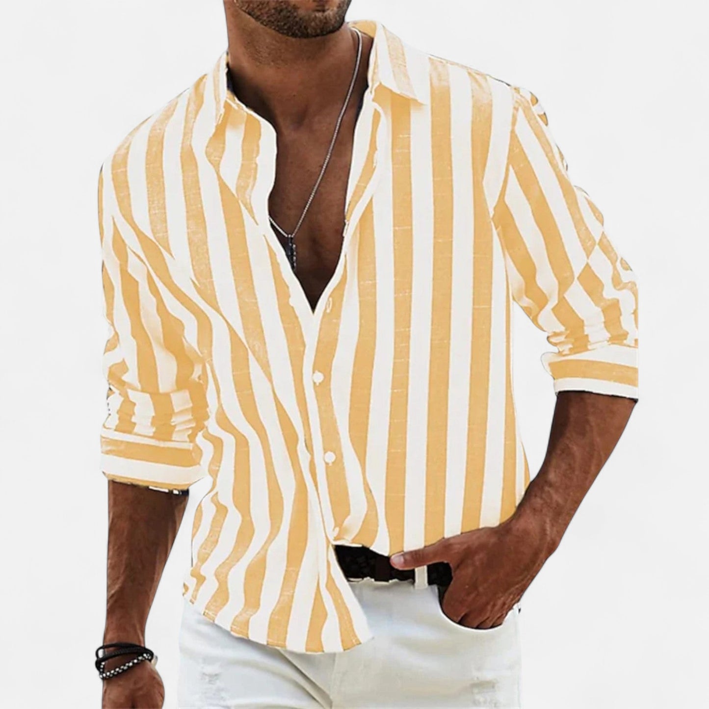 Old Monchester | Men’s Riviera Linen Shirt – Coastal Elegance, Timeless Warm-Weather Style