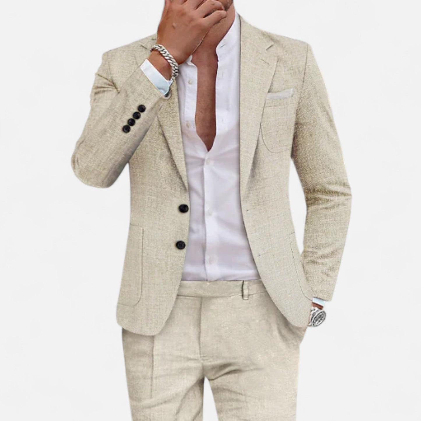 Oldmonchester | Men’s Linen Suit – Modern Elegance, Refined Lightweight Style