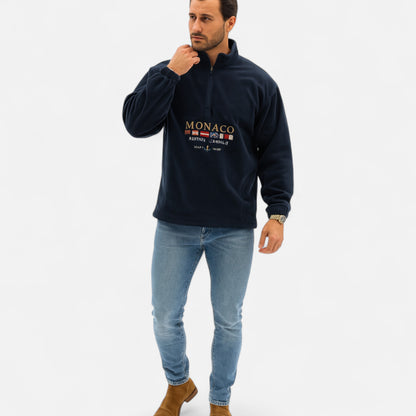 Oldmonchester | Men’s Monaco Half-Zip Sweater – Timeless Elegance, Refined Comfort