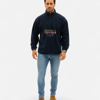 Oldmonchester | Men’s Monaco Half-Zip Sweater – Timeless Elegance, Refined Comfort